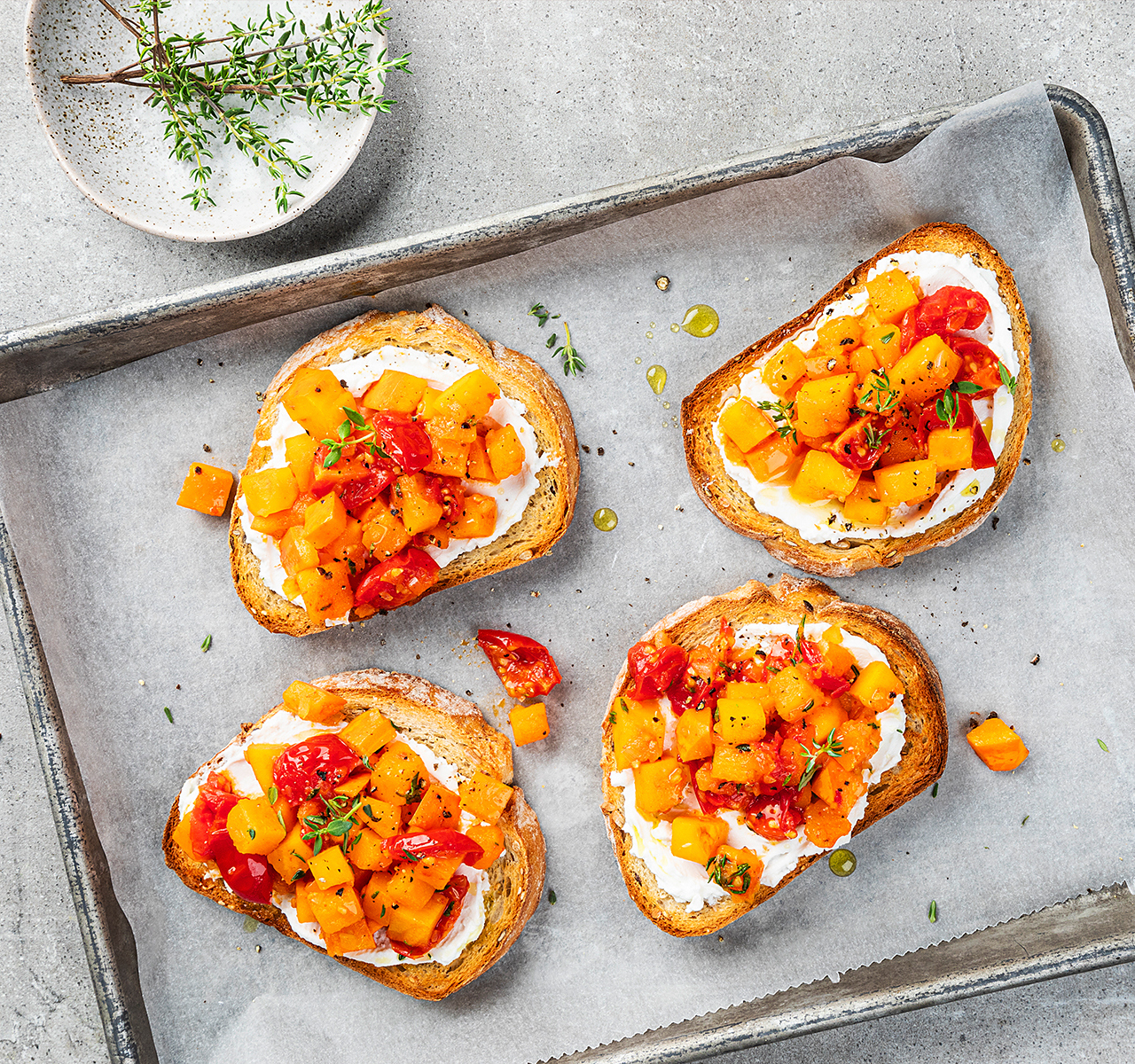 Kürbis Bruschette